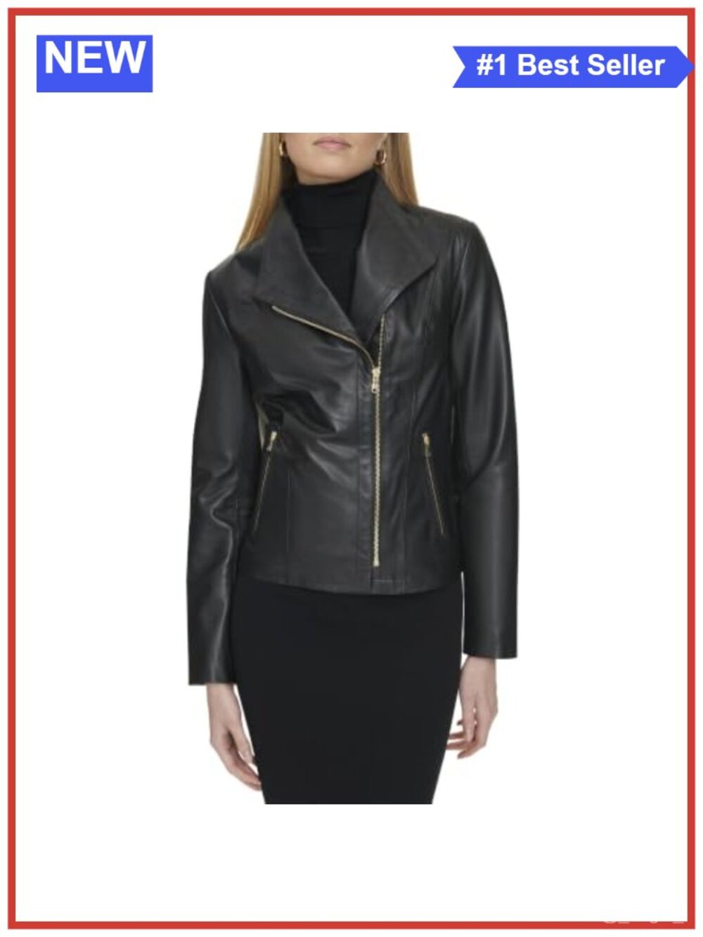 Lambskin Leather Moto Jacket Moulded Collar Lined